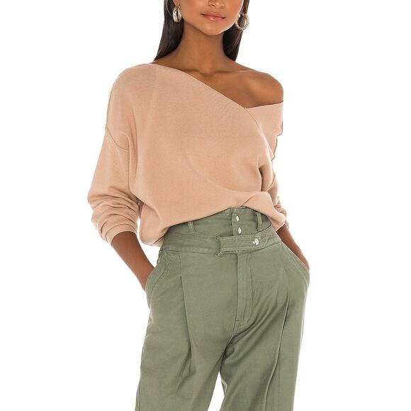 Line & Dot 'Favorite' Tan Off Shoulder Sweater Size S - Picture 1 of 5